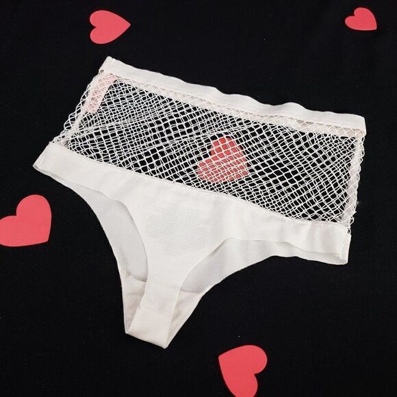 VS Sexy Fish Net White High-Waist THONG XSMALL - Picture 1 of 4